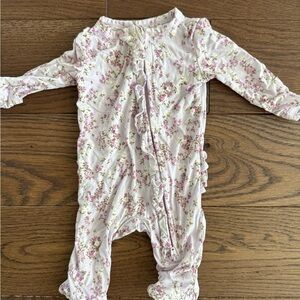Angel Dear Pink Floral Ruffle Footie